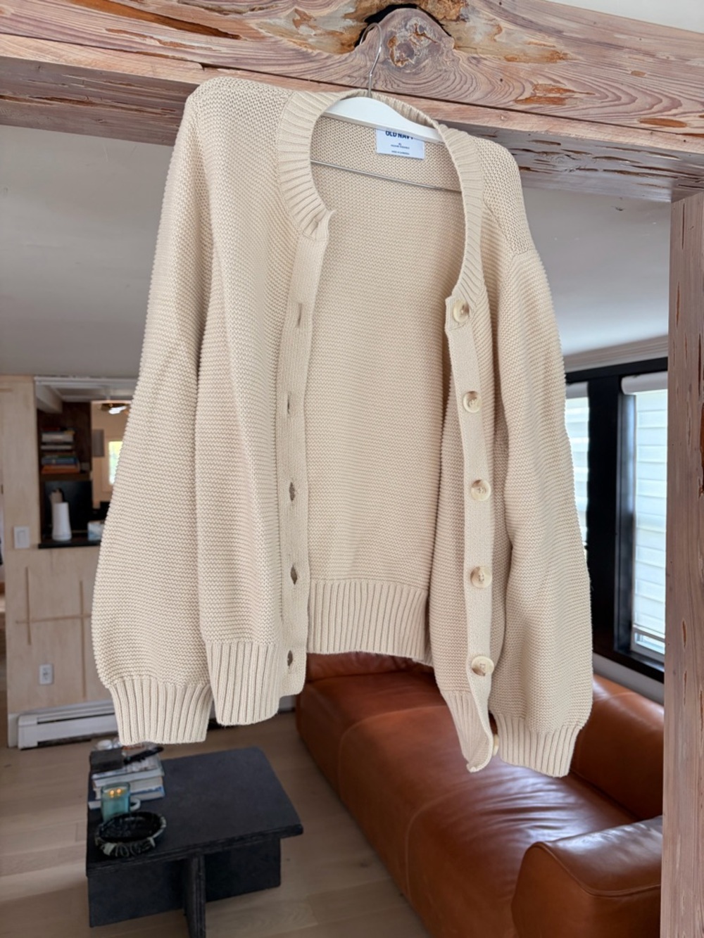 Old Navy Cream Button-Front Knit Cardigan Sweater XL